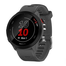 Умные Garmin FORERUNNER 55 42 мм, корпус: черный, с серым силиконовым ремешком (Monterra Grey)